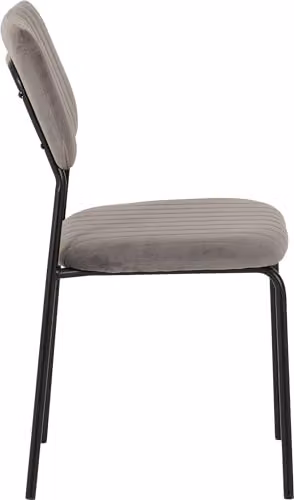 Seconique Sheldon Set of 4 Grey Velvet Dining Chairs with Metal Cantilever Base – 3