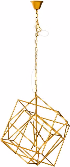 Orsina Gold Metal Cube Pendant Light by Fifty Five South
