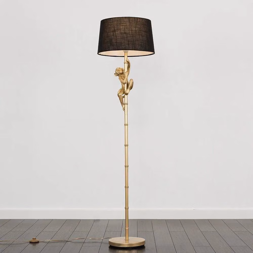 ValueLights Monkey Black and Gold Floor Lamp with Polyresin Detail – 2