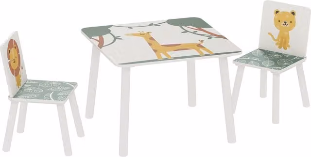 AIYAPLAY 3-Piece Toddler Table and Chair Set in Green