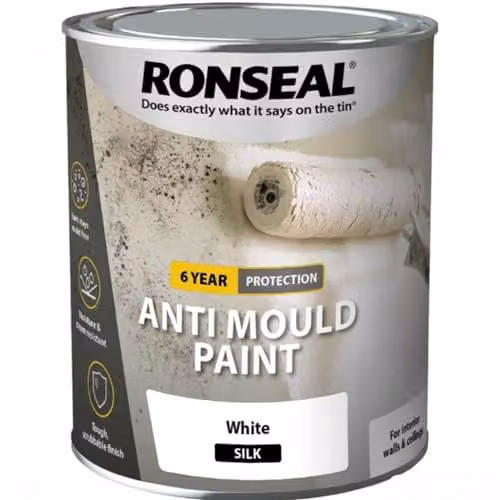 Ronseal Mould Resistant Satin Gloss Paint White 750ml – 3
