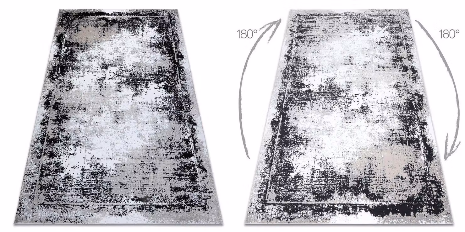 RugsX Grey Geometric Art Deco Gloss Rug, W: 80 cm, L: 150 cm – 2