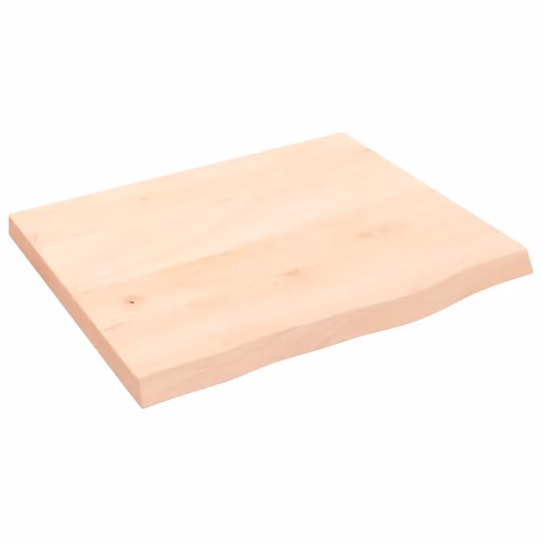 Berkfield Home Brown Untreated Solid Wood Live Edge Bathroom Countertop W: 60 cm, D: 50 cm, H: 2-4 cm