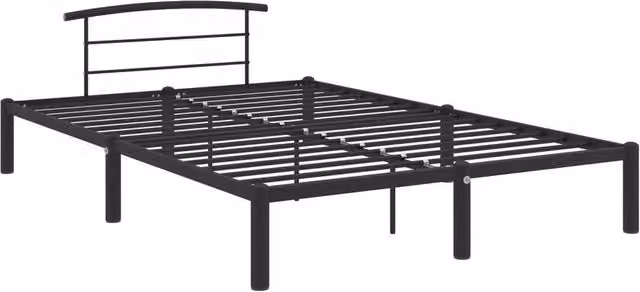 Berkfield Home Black Metal Bed Frame W: 140 cm, L: 200 cm – 1