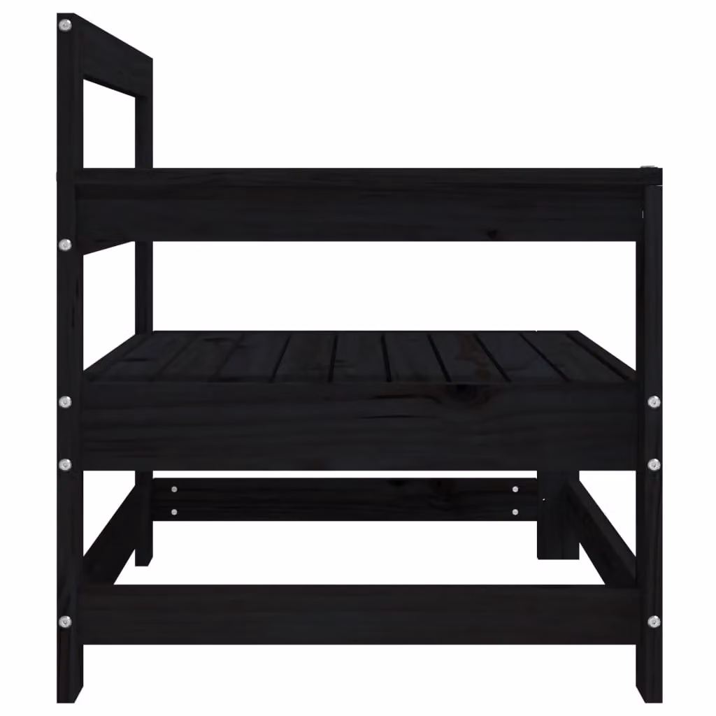 Berkfield Home 2-Piece Rustic Black Solid Wood Pine Garden Corner Sofa Set – 5