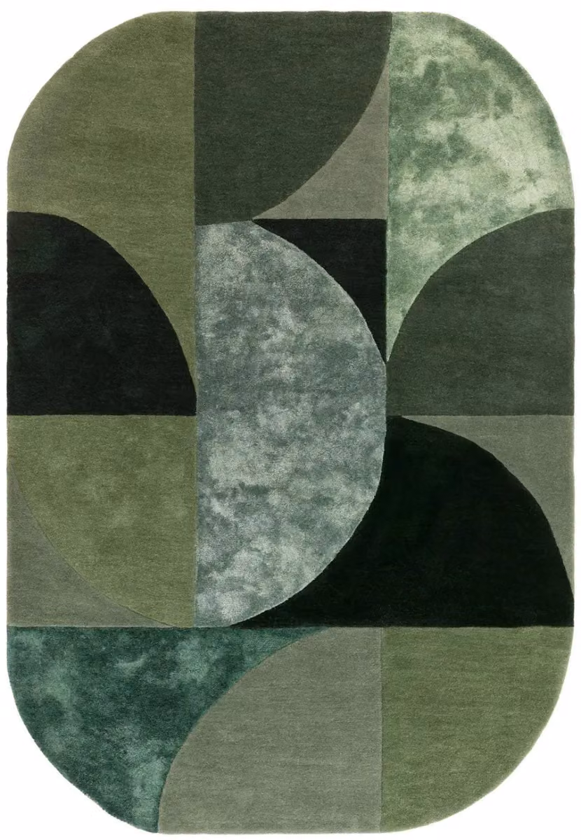 The Rug Shop UK Green Handmade Geometric Abstract Wool and Viscose Rug W: 200 cm, D: 300 cm – 4