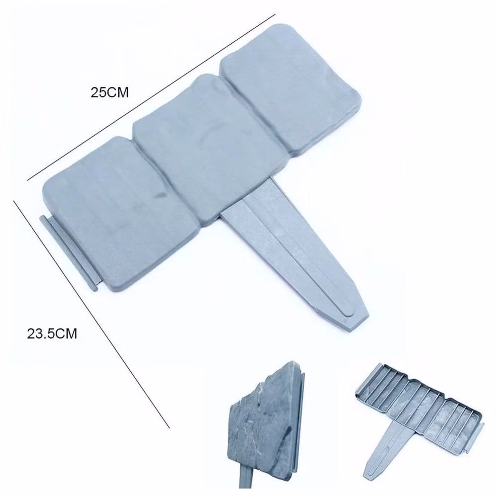 NESTLUNE 20-Piece Grey Plastic Garden Lawn Grass Edging Picket Border Panels, W: 100 cm, H: 60 cm – 2