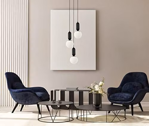 Netlighting Aldeva Modern 3-Light Cluster Pendant Ceiling Light in Black with E27 Bulbs – 2