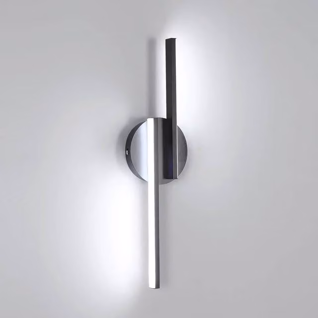 Goeco Modern LED Indoor Wall Light, 16W Up and Down Bar Lamp in Black with 6500K Cool White Light