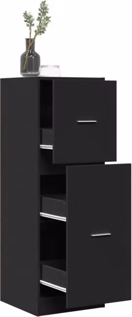 Berkfield Home Apothecary Cabinet in Black, W: 40 cm, D: 41 cm, H: 118 cm – 1