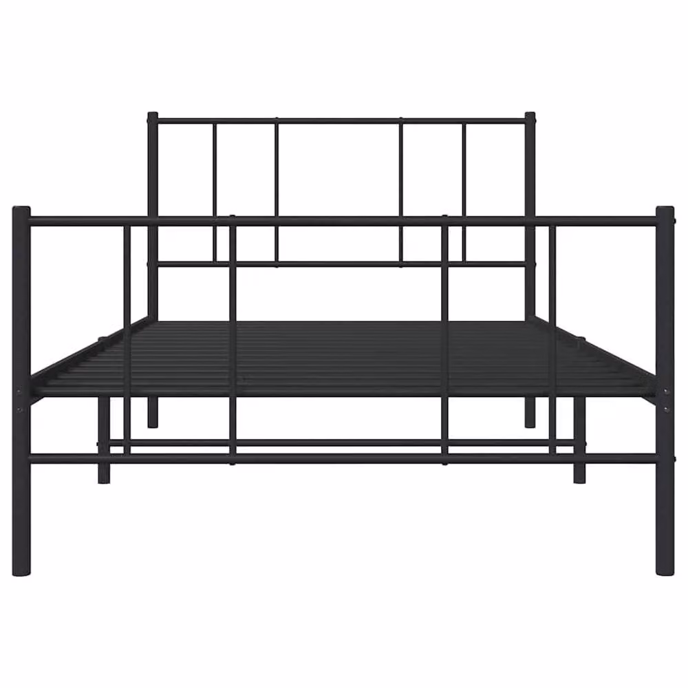 Berkfield Home Metal Bed Frame with Headboard and Footboard in Black, W/D/H: 90 x 190 cm Single – 3
