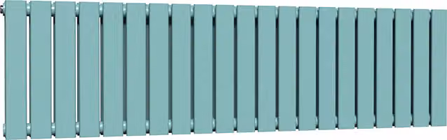 Lux Heat Caribbean Sea Double Flat Horizontal Coloured Steel Radiator, W: 147 cm, H: 60 cm