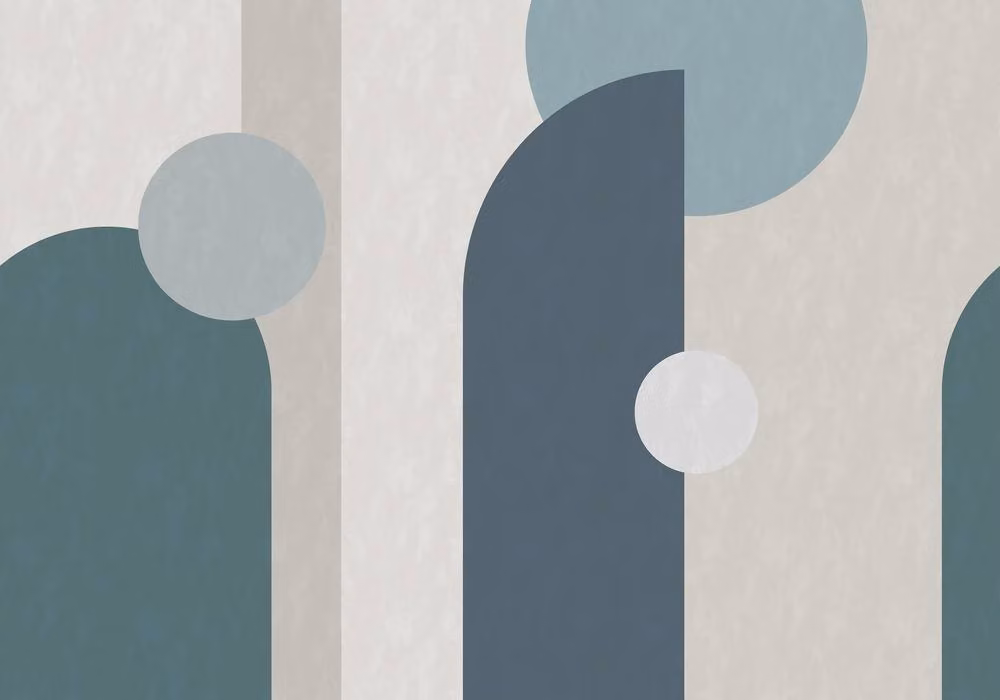 Superfresco Easy Curve & Arch Geo Teal Print To Order Geometric Retro Blue Wall Mural W: 300 cm, H: 280 cm – 2