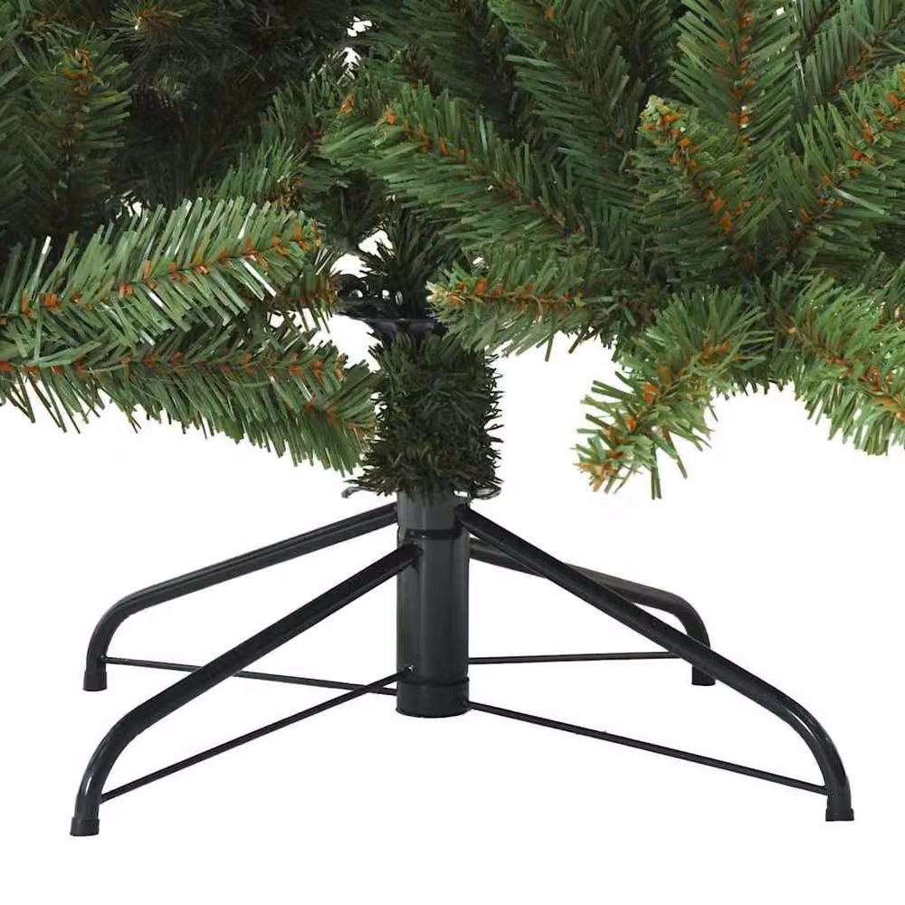 Berkfield Home Elegant Green Artificial Hinged PVC Christmas Tree with 300 Warm White LEDs, Height: 240 cm – 6