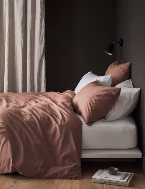 Bedfolk Pure Cotton Relaxed Duvet Cover, Red