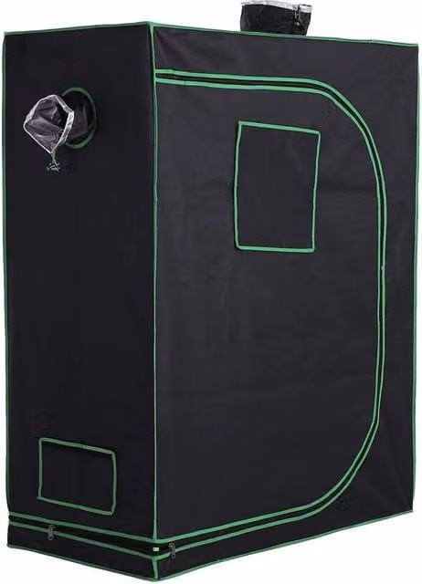 Nordara Hydroponic Grow Tent with Floor Tray and Mylar for Indoor Plants, Black, W/D/H: 120 x 80 x 150 cm