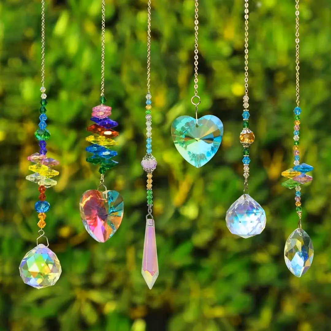 Hinsinc 460pcs DIY Crystal Sun Catcher Rainbow Maker Window Hanging in Multicolour and Transparent with Heart and Geometric Designs – 3