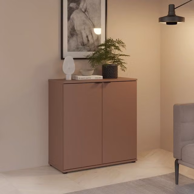 Furniture To Go Ganymede 2 Door Cupboard in Terracotta Orange and Brown