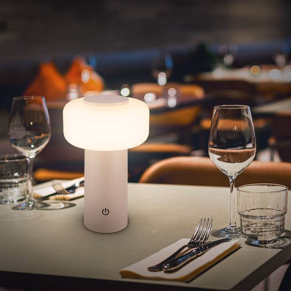 Briloner Rechargeable LED Table Lamp with Touch Dimming, IP44 Outdoor Night Light, Beige, W/D/H: 13 x 13 x 20.6 cm – 8