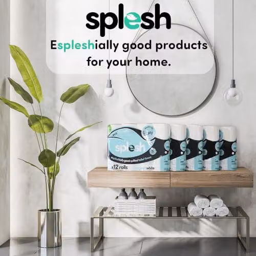 Cusheen Splesh 3-ply White Quilted Toilet Roll, 120 Pack – 2