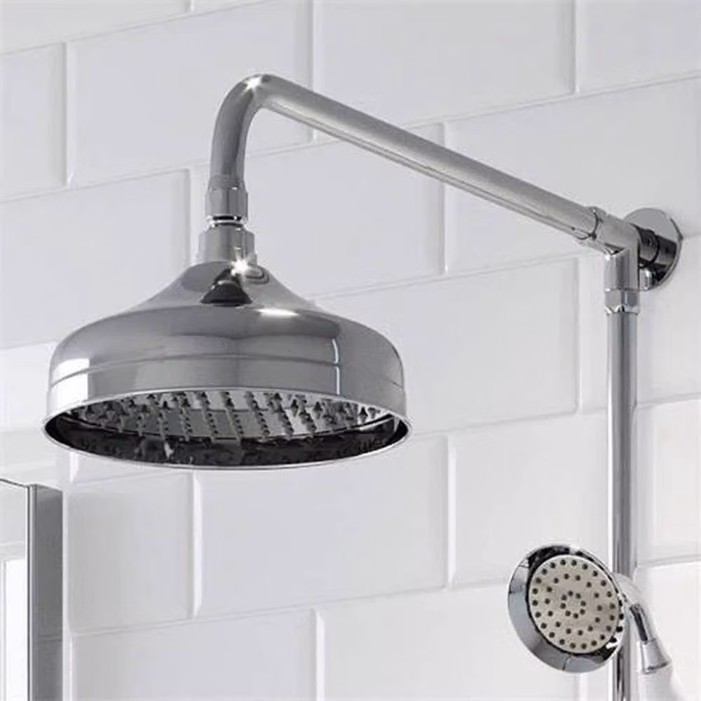 NESTLUNE Traditional Exposed Thermostatic Mixer Shower with Single Lever and Adjustable and Fixed Heads in Silver Chrome – 2