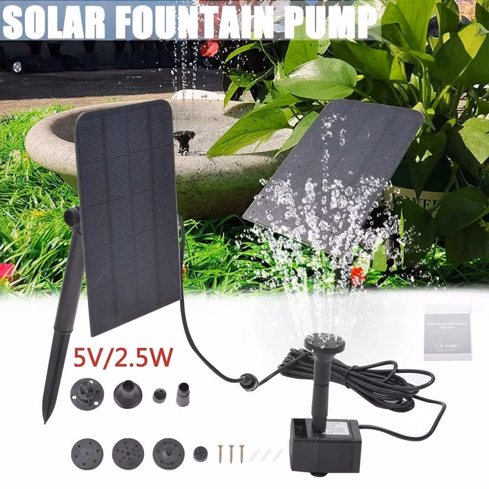 NESTLUNE Solar Powered Fountain Pump for Garden Ponds, Pools and Aquariums in Black – 3