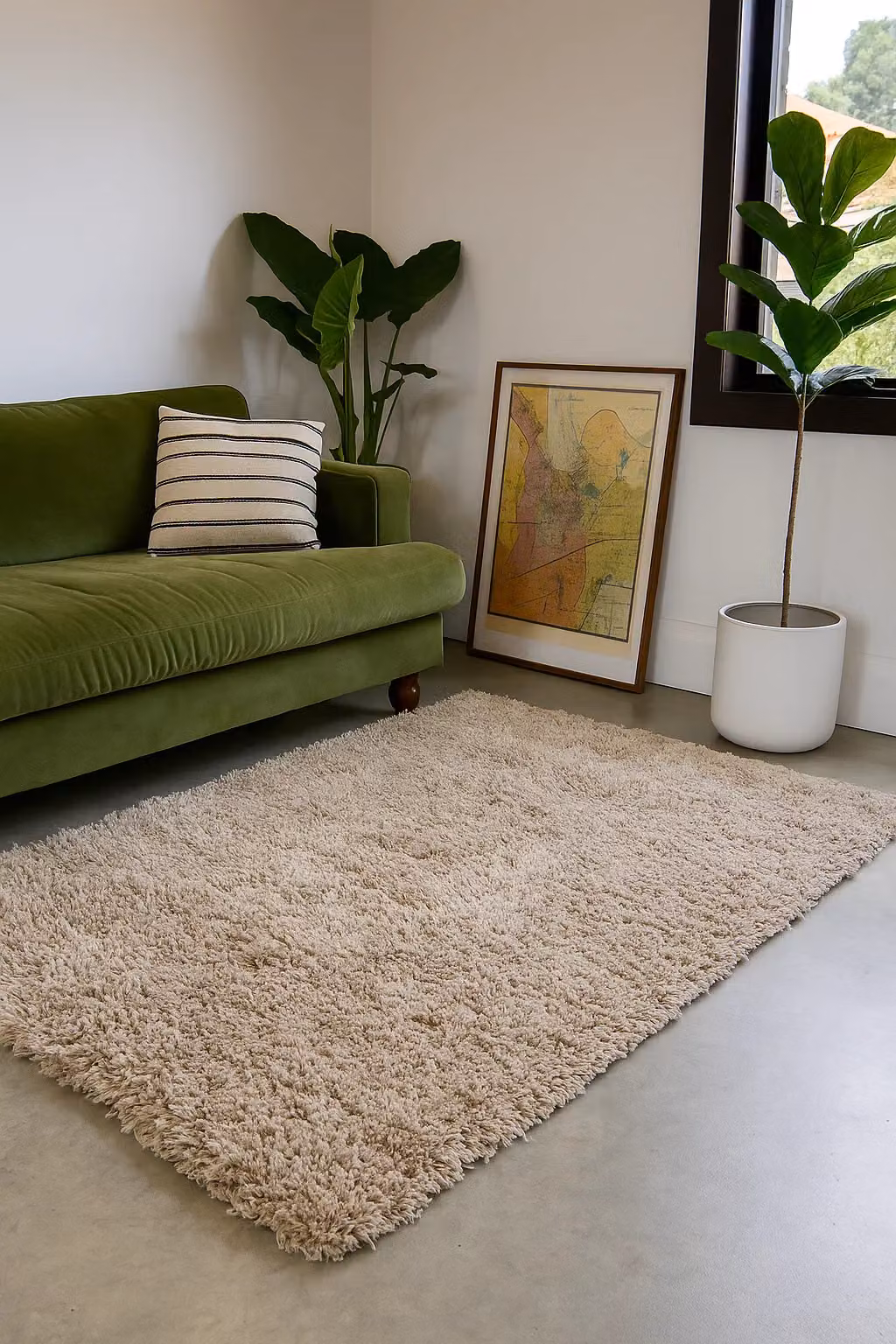Kukoon Beige Soft Shaggy Rug, Cream Fluffy Deep Pile Bedroom Carpet, W: 200 cm, D: 290 cm – 3