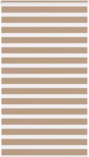 Berkfield Home Zebra Day and Night Blind in Sand Brown Polyester, W: 125 cm, H: 200 cm
