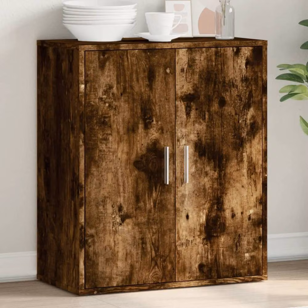 Berkfield Home Smoked Oak Sideboard in Brown, W/D/H: 79 x 38 x 80 cm – 2