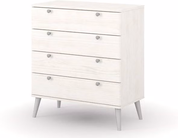 Core Augusta Curve White 4 Drawer Chest of Drawers