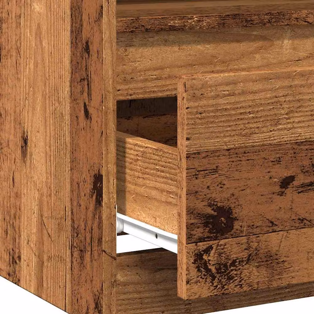 Berkfield Home Classic Bedside Cabinets, 2 Piece Set in Old Wood Brown, W/D/H: 40 x 40 x 50 cm – 7