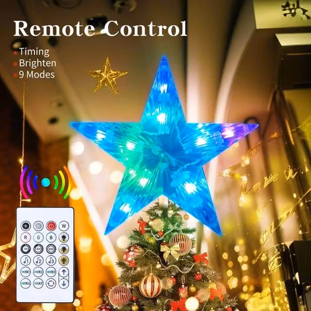 Bright Zeal Smart LED Tree Topper Star, 7.6 inch RGB with App Control and USB, White