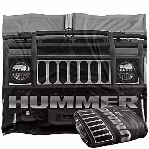 Hummer White Super Soft Fleece Throw Blanket, W/D/H: 152 x 127 cm