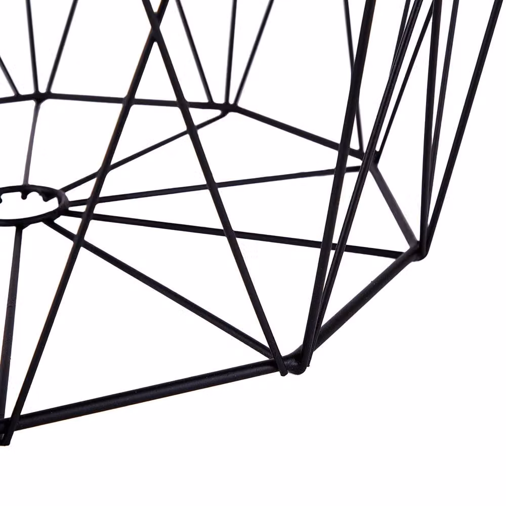 Wyld and Coco Geometric Glam Side Table in Black with Removable Light Wood Top, W/D/H: 43 x 43 x 38 cm – 3