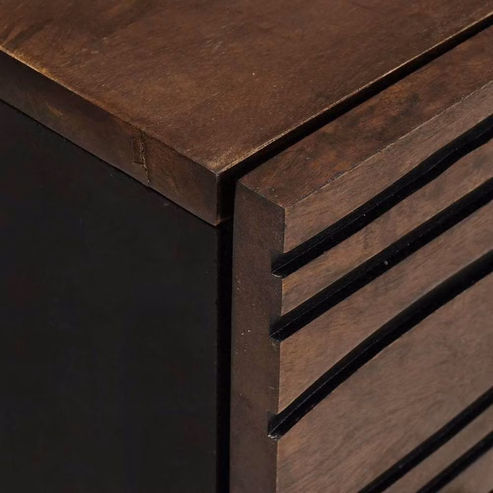 Berkfield Home Solid Wood Walnut Bedside Cabinet in Brown, W/D/H: 50 x 33 x 60 cm – 4
