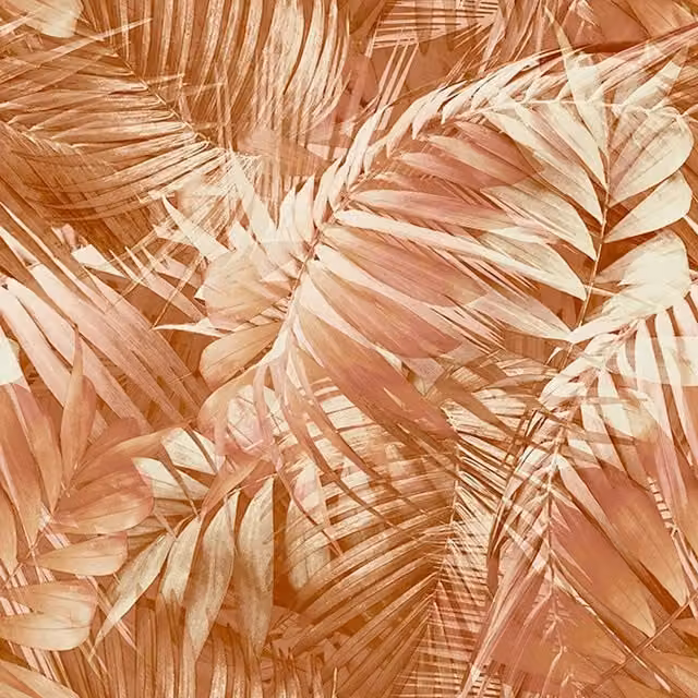 I Love Wallpaper Belize Tropical Wallpaper in Terracotta, Orange and Yellow