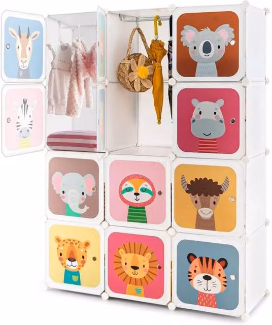 EONLION White Plastic Closet Dresser Storage Organiser for Children's Rooms, W: 50 cm x D: 50 cm x H: 50 cm