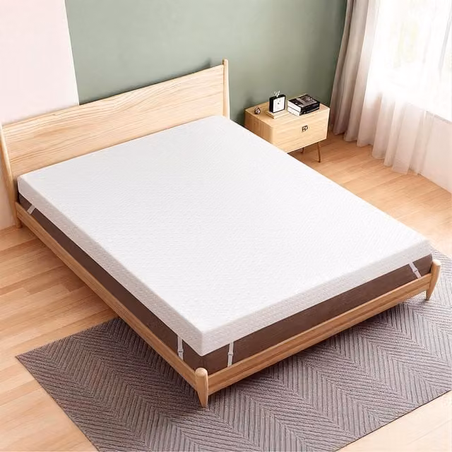 Lavio White Cooling Memory Foam Mattress Topper for Pressure Relief