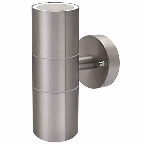 CGC Lighting Alesha Stainless Steel Outdoor Up and Down LED Wall Light in Silver – 3