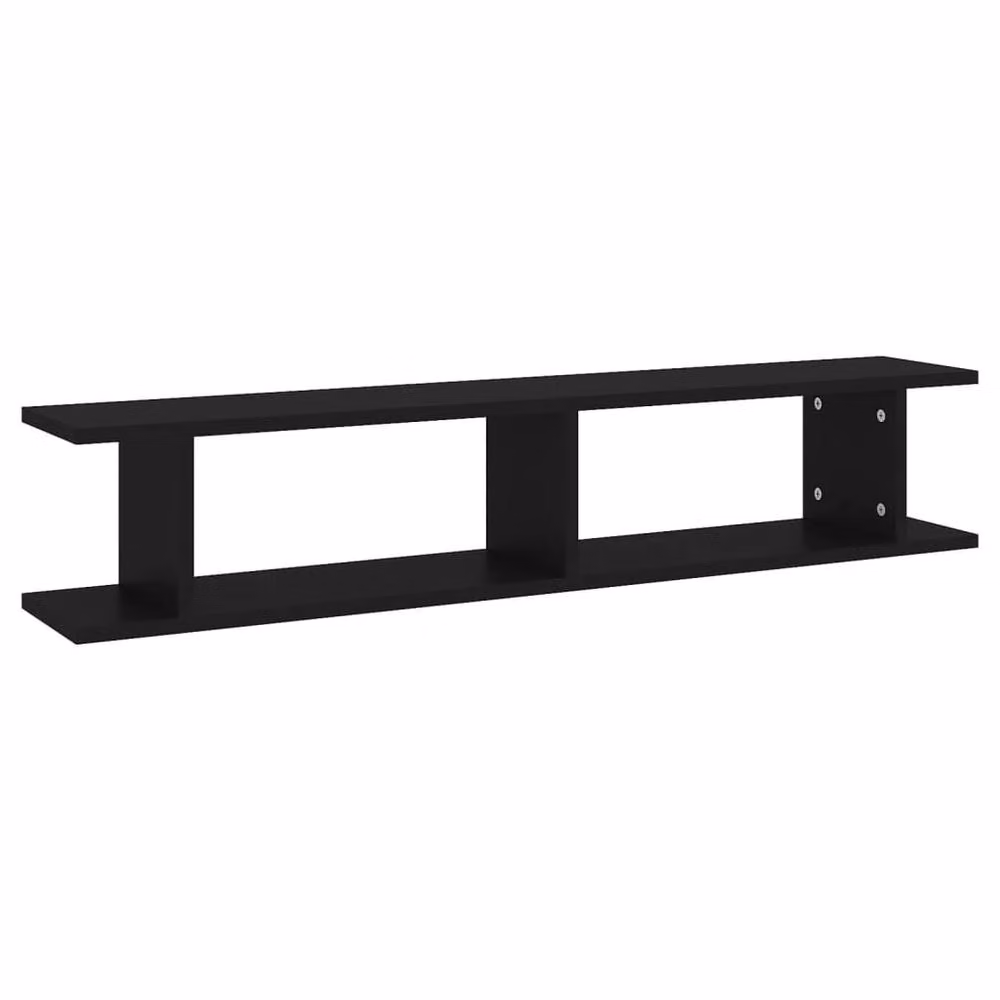 Berkfield Home Wall Mounted Shelf Set of 2, Black, W: 105 cm, D: 20 cm, H: 18 cm – 4