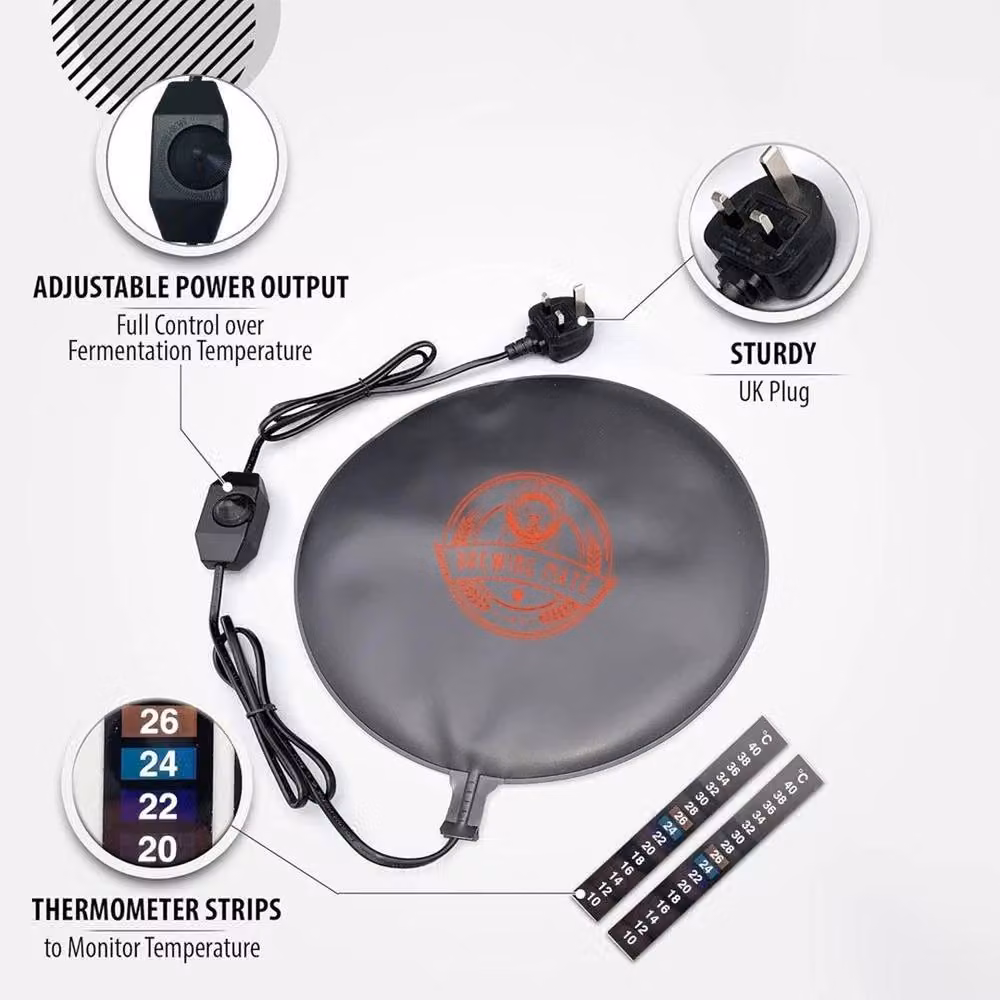 FLAVORA Adjustable Power Home Brew Heating Pad Mat in Black – 3