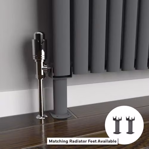 Lux Heat Oval Anthracite Grey Vertical Single Panel Designer Radiator H: 180 cm, W: 30 cm – 4