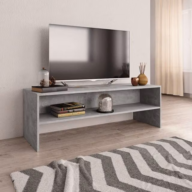 Berkfield Home TV Cabinet in Concrete Grey, MDF, W/D/H: 120 x 40 x 40 cm