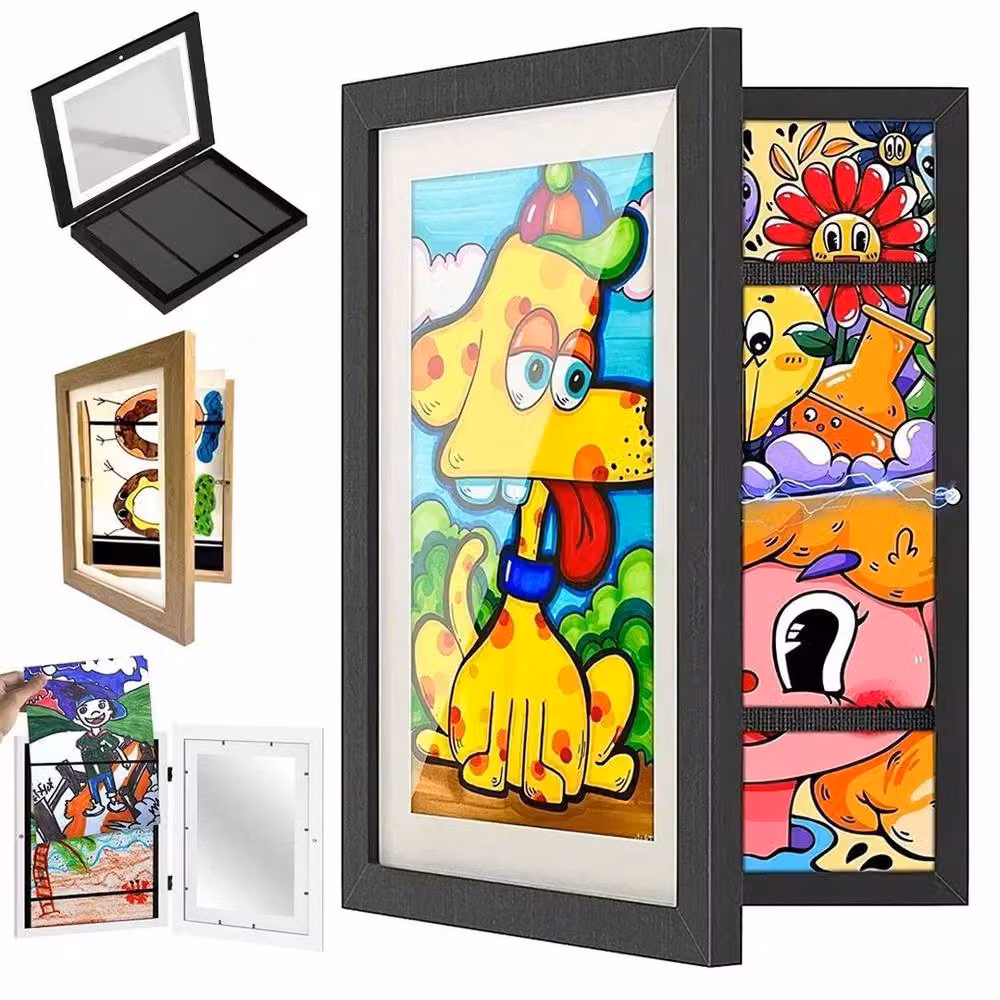 NESTLUNE Black Square Artwork Display Photo Frame for 150 A4 Pictures, W 100 cm x H 100 cm – 5