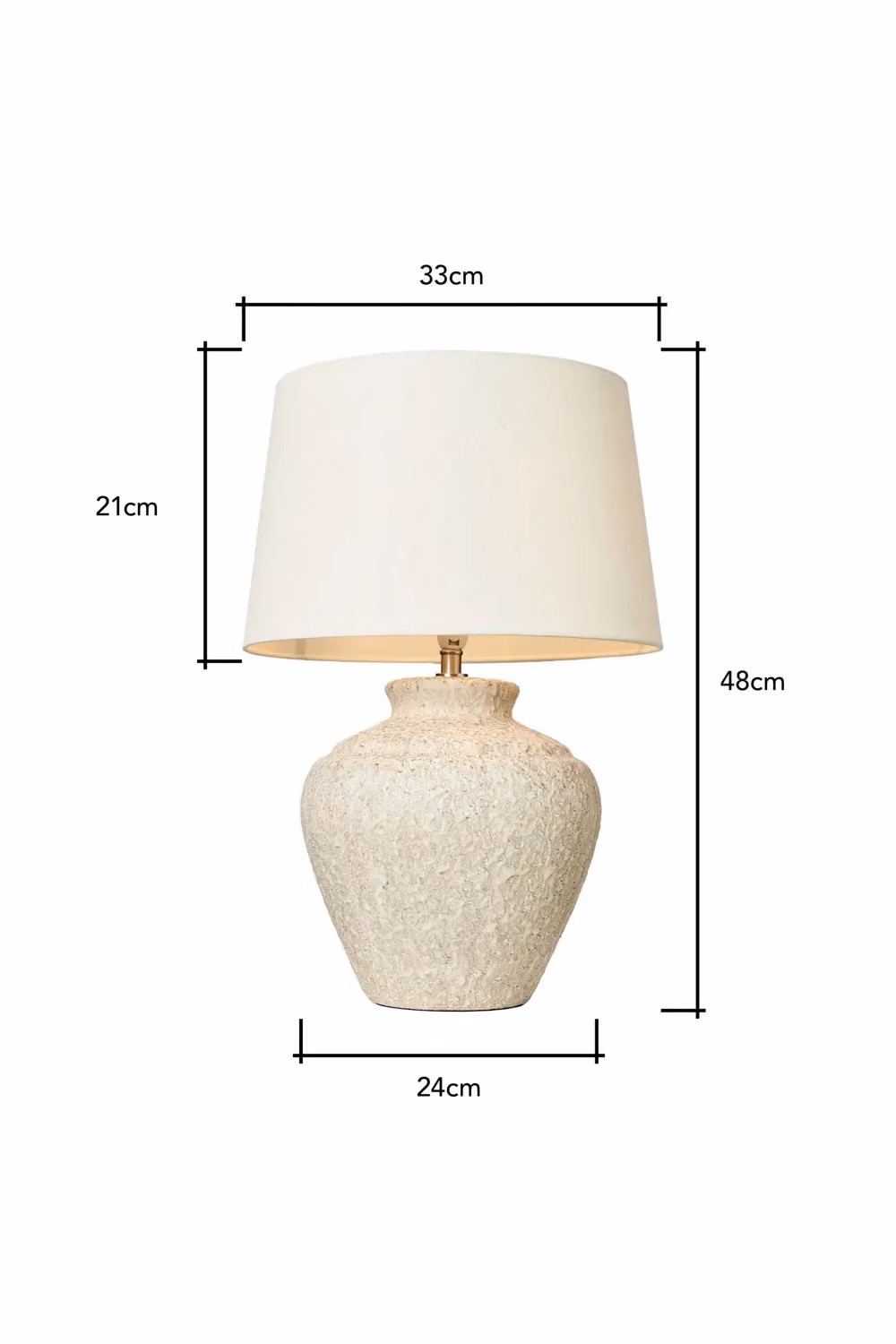 BHS Lighting Flora Natural Ceramic Table Lamp in Beige and White – 3