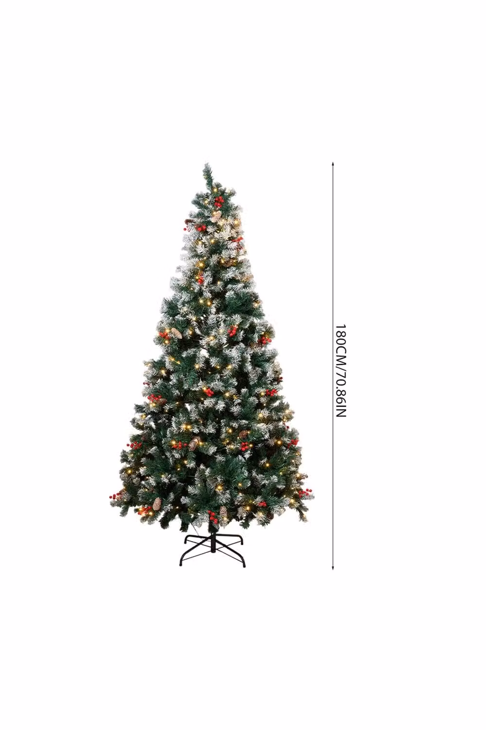 Garden Sanctuary Tabletop Artificial Christmas Tree with Metal Stand in Green, White and Multicolour – 4