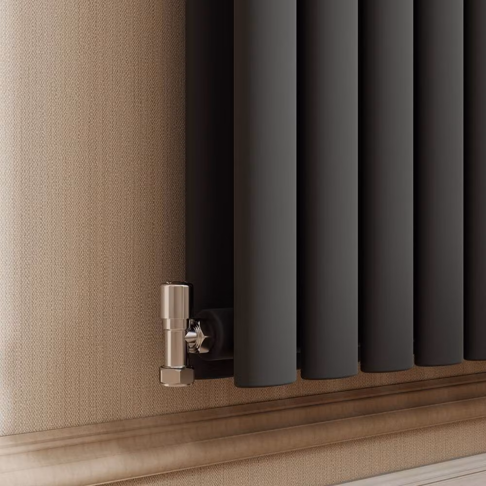 Banyetti Orva Anthracite Horizontal Double Oval Column Radiator in Charcoal, W/H: 60 x 59 cm – 3