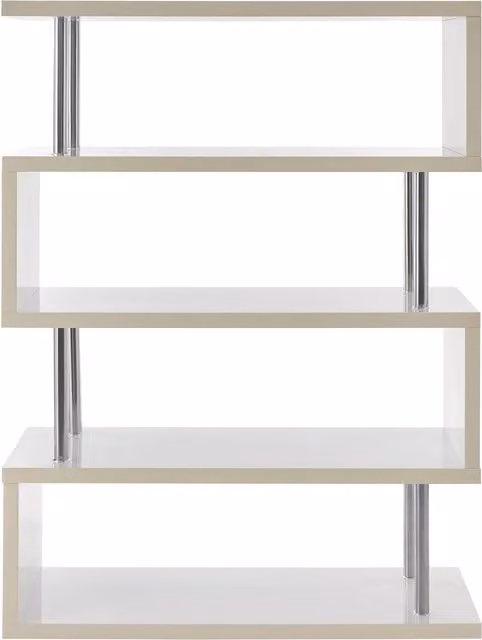 Orsina 4 Tier White Gloss Wide Shelf Unit, W/D/H: 120 x 40 x 160 cm