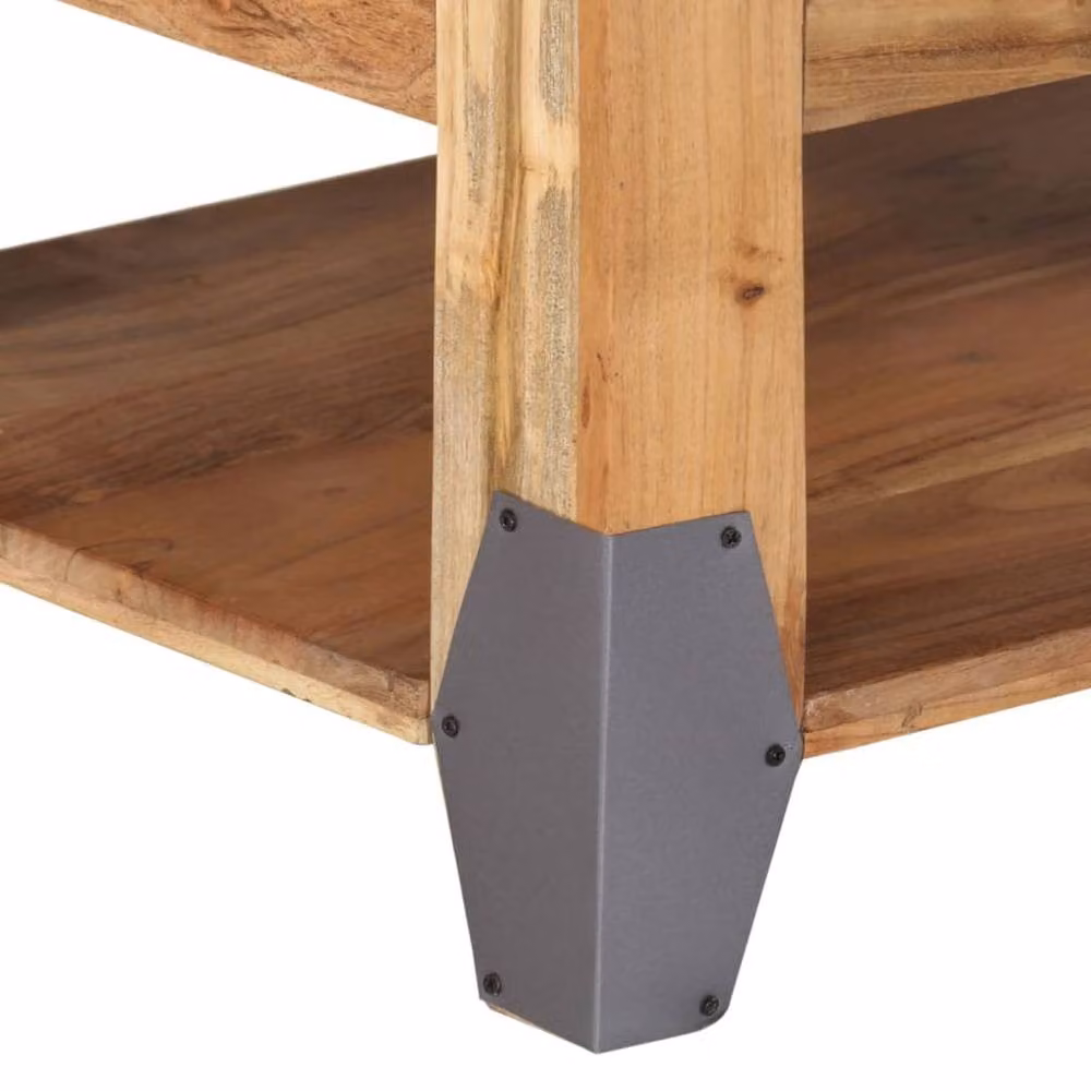 Berkfield Home Rectangular Coffee Table in Brown Solid Acacia Wood, W/D/H: 110 x 52 x 45 cm – 4