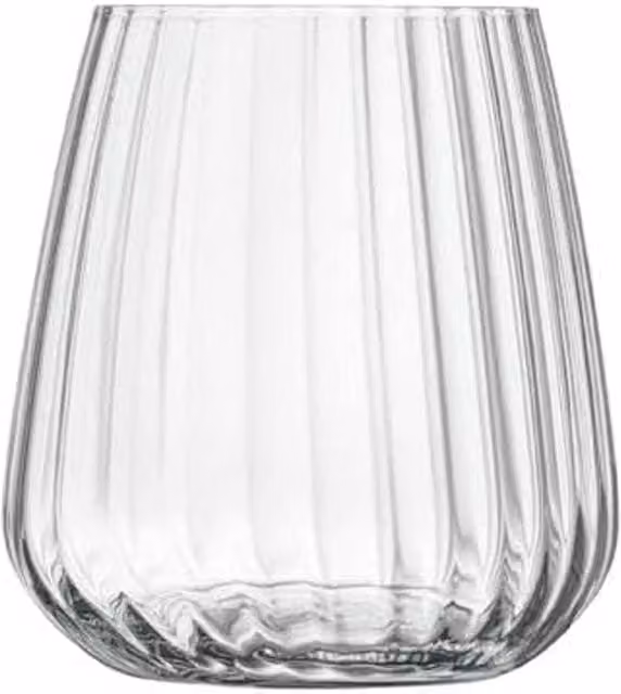 Meyer Set of 4 Optica Striped Double Old Fashioned Tumbler Glasses, 450ml, Clear